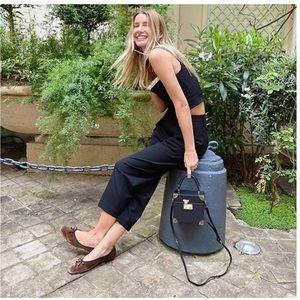 Courtney Grow x Antonio Melani James Velvet Ballet Flat in ember/black, Size 6